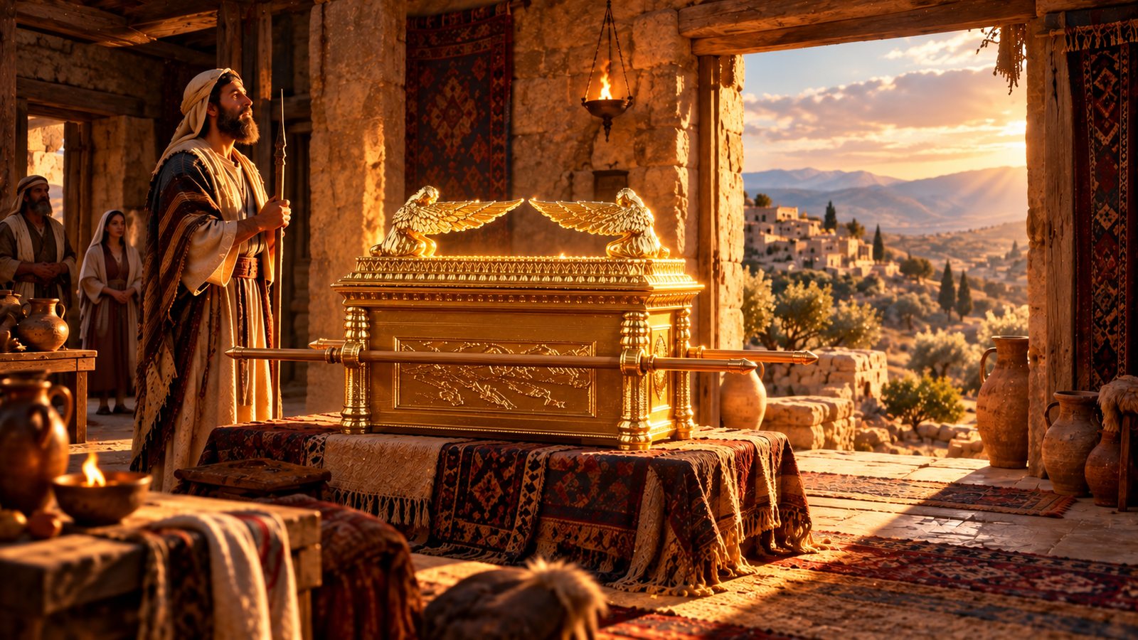 Illustration: The Ark at Kiriath-jearim — The ark rests in Abinadab's house on the hill after its return from the Philistines (1 Samuel 7:1–2).