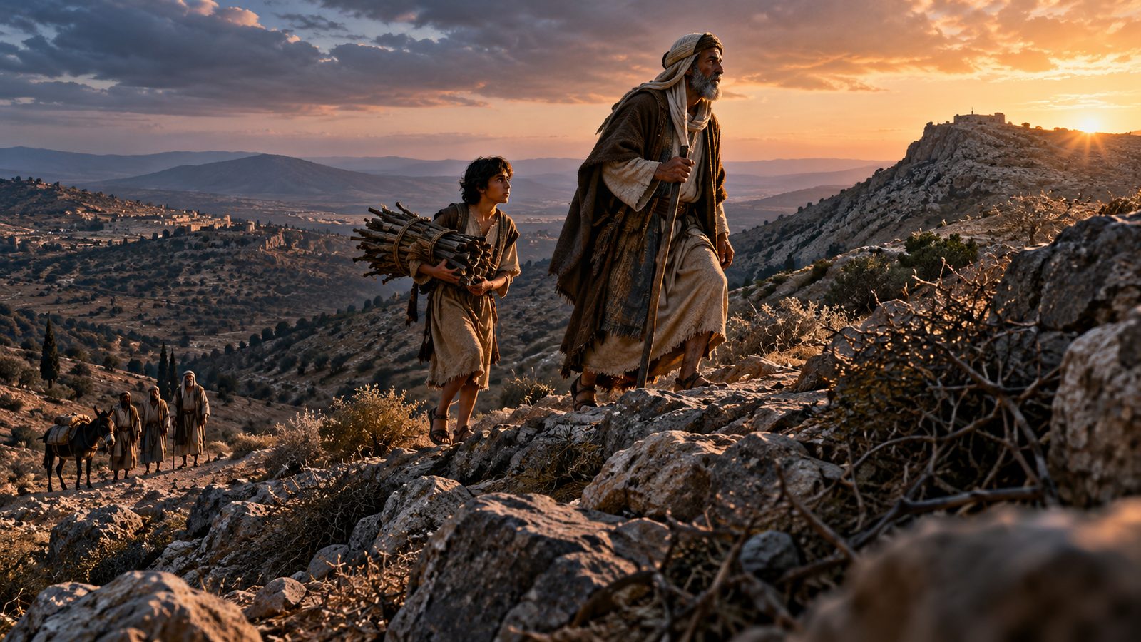 Abraham and Isaac on the Road to Moriah Illustration: Abraham and Isaac on the Road to Moriah
