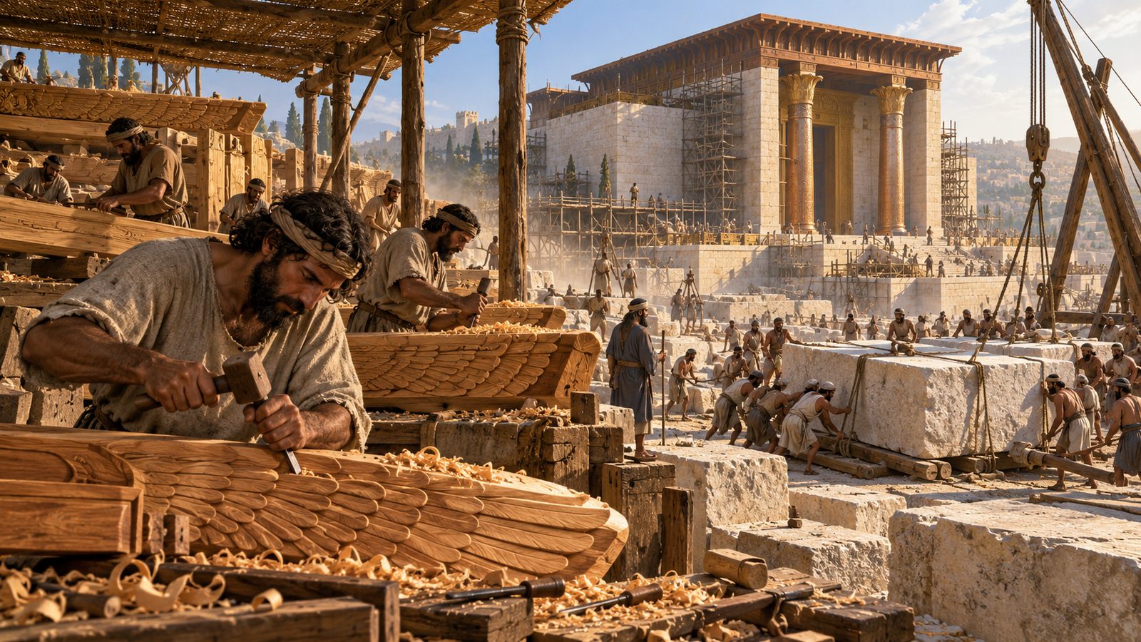 Building Solomon’s Temple: Stone, Cedar, and Cherubim Illustration: Building Solomon’s Temple: Stone, Cedar, and Cherubim