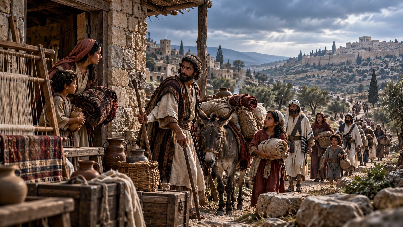 Priests and Levites leave for Judah Illustration: Priests and Levites leave for Judah. Priests and Levites leave Jeroboam's rival shrines for Judah and Jerusalem, and those who set their hearts to seek the Lord follow them.