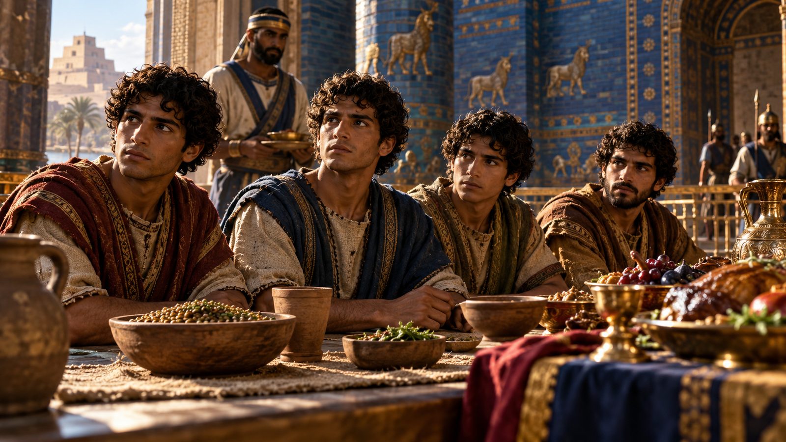 Four Faithful Youths at Babylon’s Table Illustration: Four Faithful Youths at Babylon’s Table