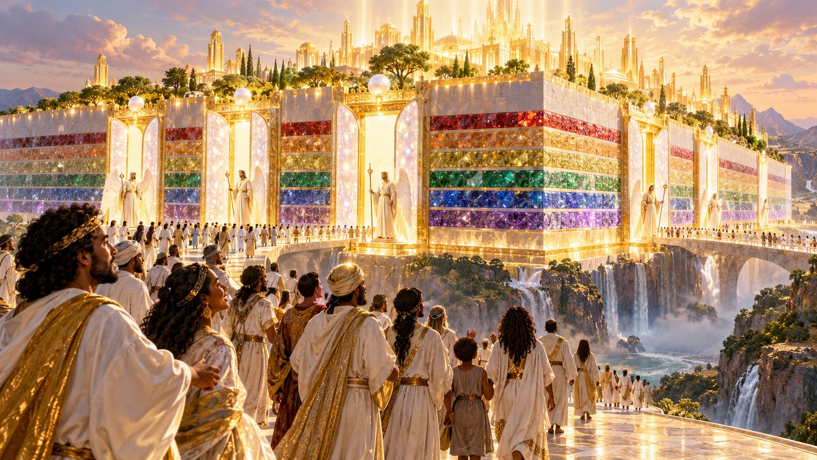 The New Jerusalem: Twelve Gates and Foundations Illustration: The New Jerusalem: Twelve Gates and Foundations