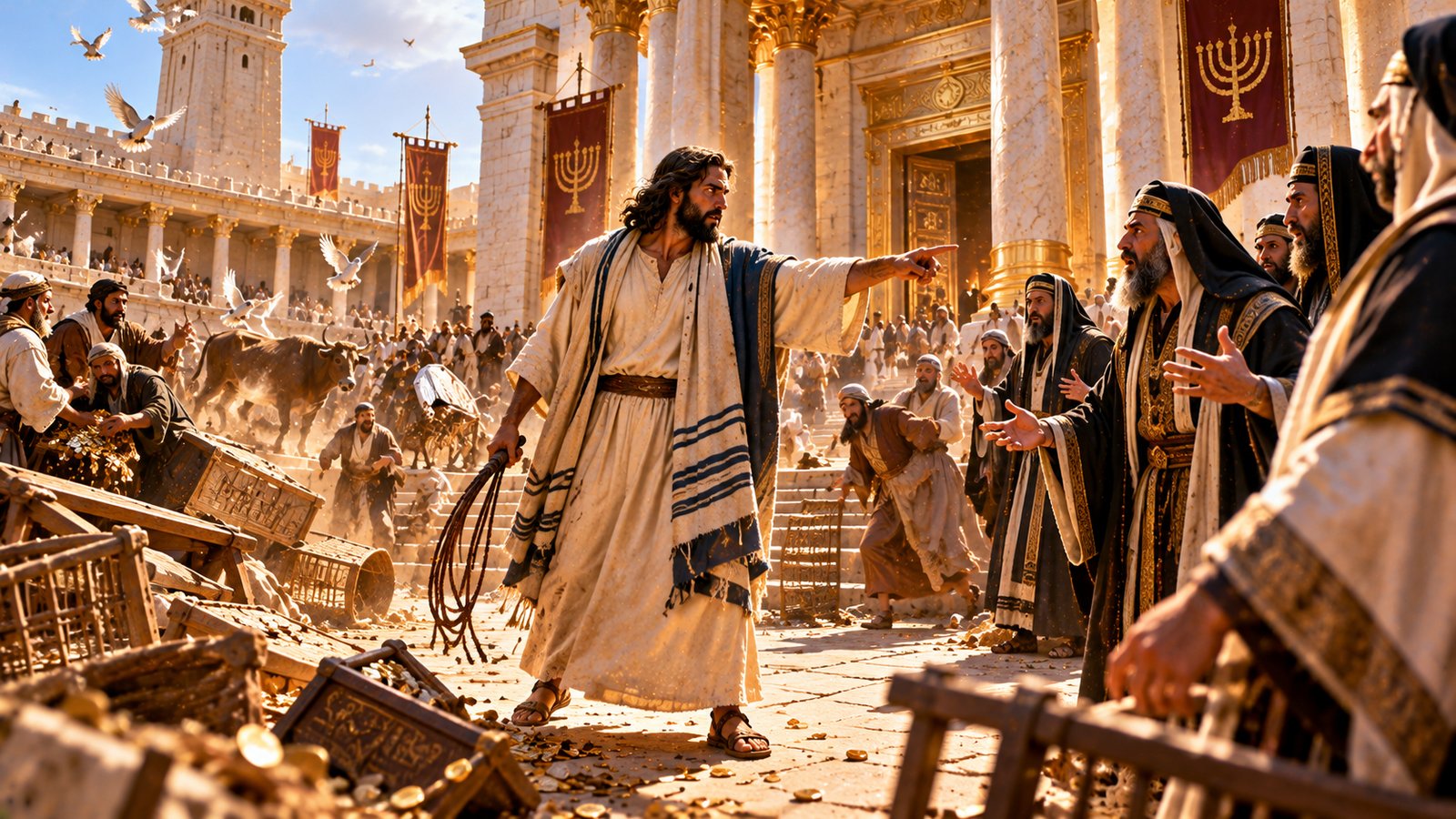 Illustration: Jesus, the Living Temple — Jesus says, "Destroy this temple, and in three days I will raise it up" (John 2:13–22).