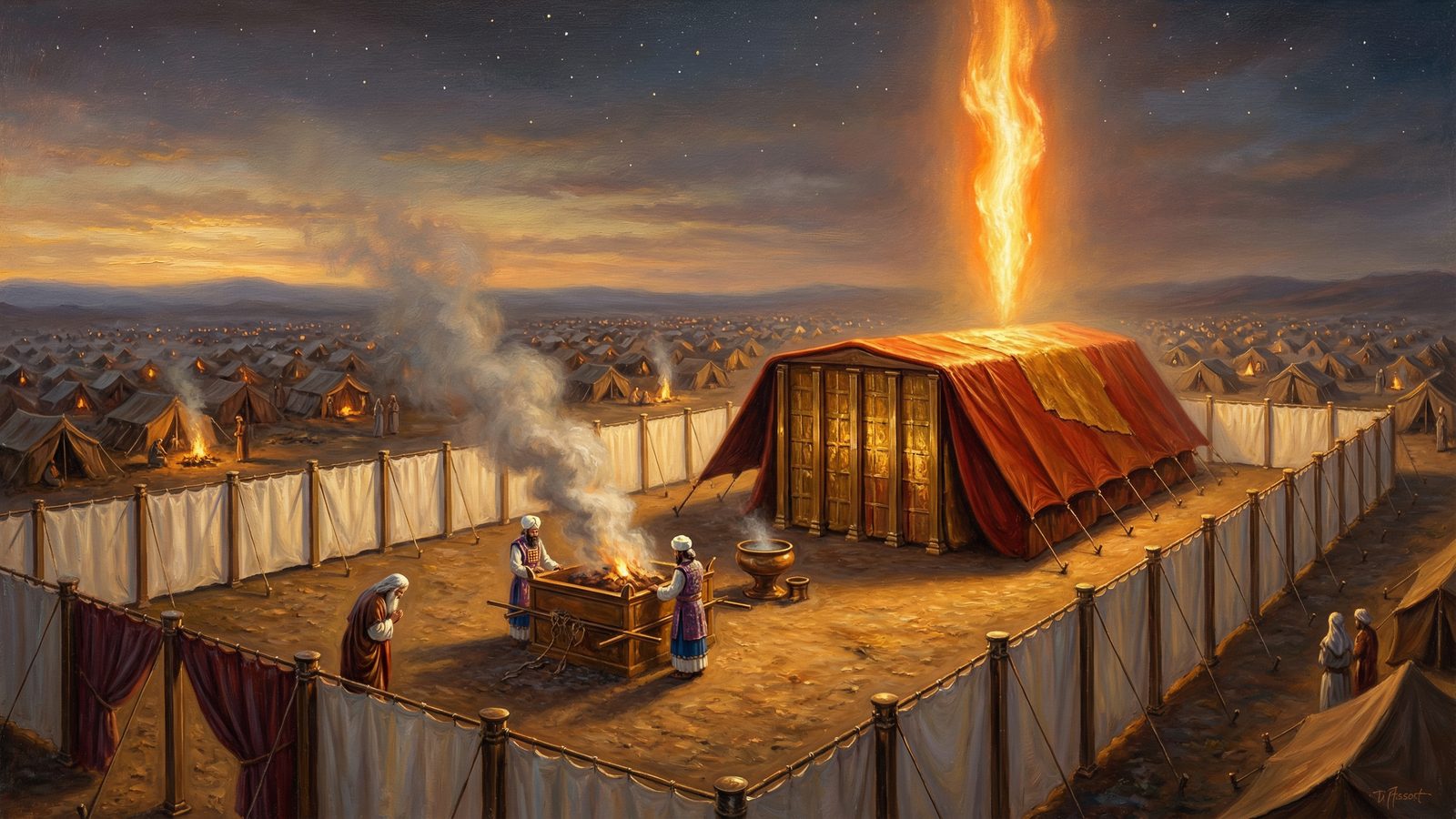 Illustration: Moses' Tabernacle — God dwells at the center of Israel's camp in the sanctuary built to His pattern (Exodus 25–40).